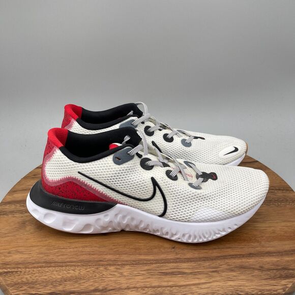 Nike Renew Run Shoes Mens Size 11.5 White Red Running Comfort Walking Sneakers main image 4
